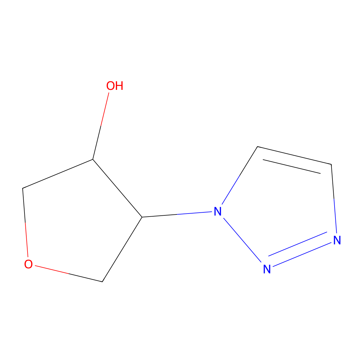 4-(1H-1,2,3-triazol-1-yl)oxolan-3-ol molecular structure, CAS 1935466-41-3