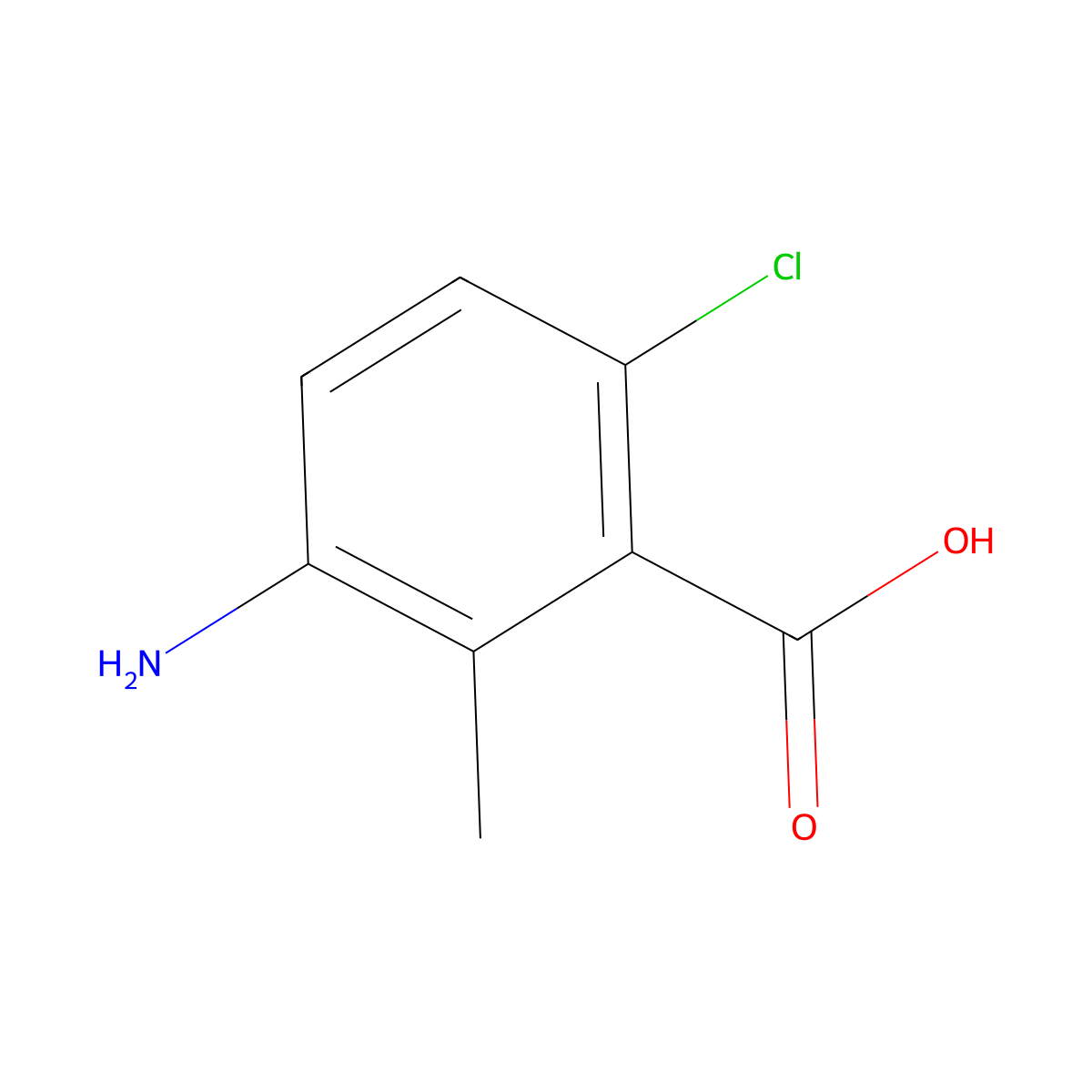 3-Amino-6-chloro-2-methylbenzoic acid molecular structure, CAS 1935466-89-9