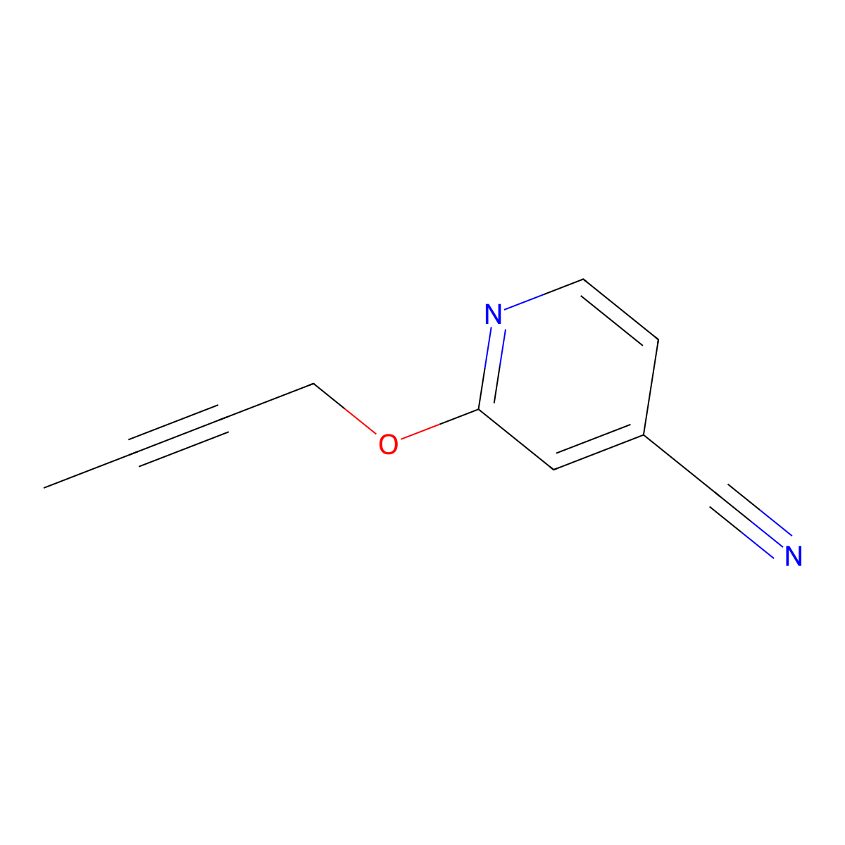 2-(But-2-yn-1-yloxy)pyridine-4-carbonitrile molecular structure, CAS 1935476-25-7