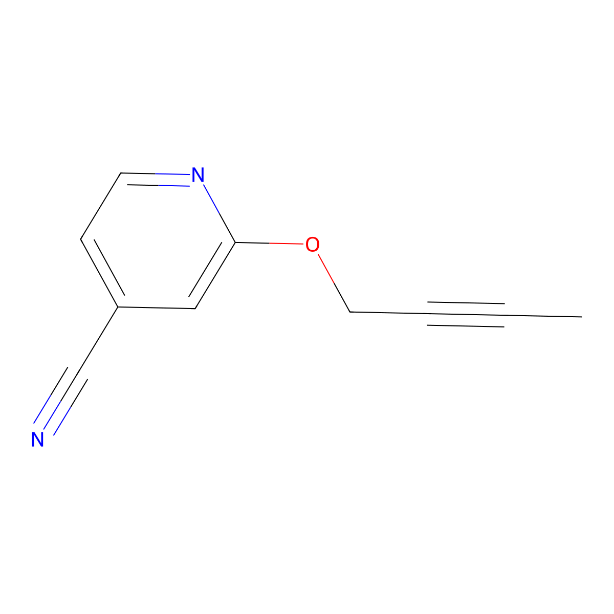 2-(But-2-yn-1-yloxy)pyridine-4-carbonitrile molecular structure, CAS 1935476-25-7