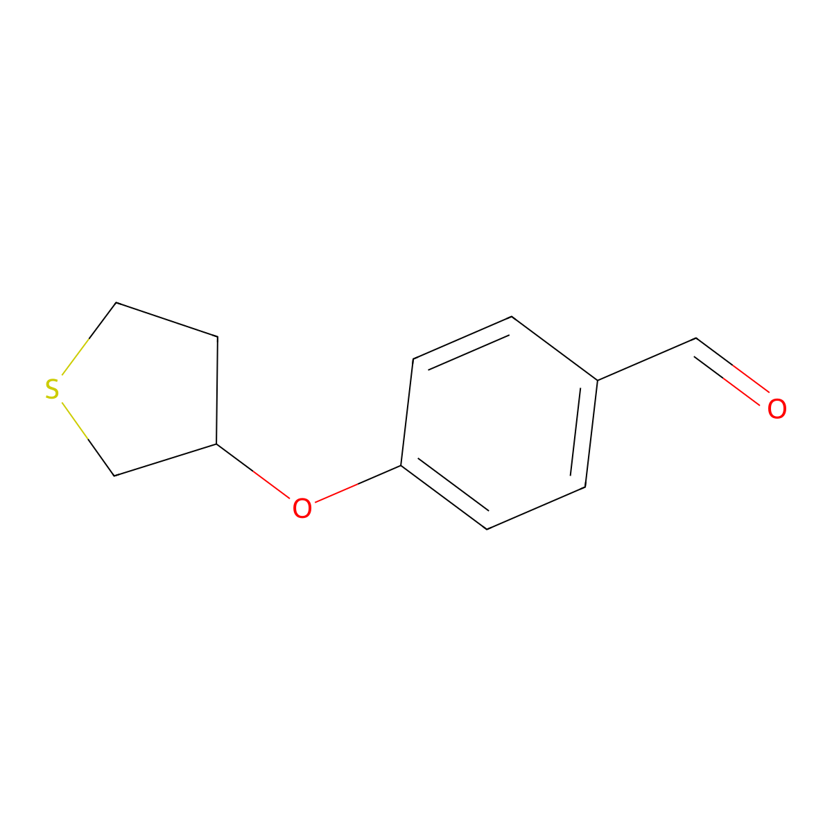 4-((Tetrahydrothiophen-3-yl)oxy)benzaldehyde molecular structure, CAS 1935477-78-3