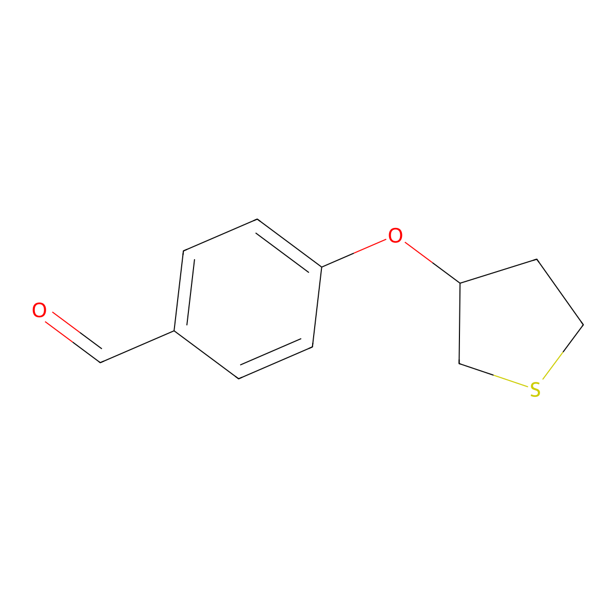 4-((Tetrahydrothiophen-3-yl)oxy)benzaldehyde molecular structure, CAS 1935477-78-3