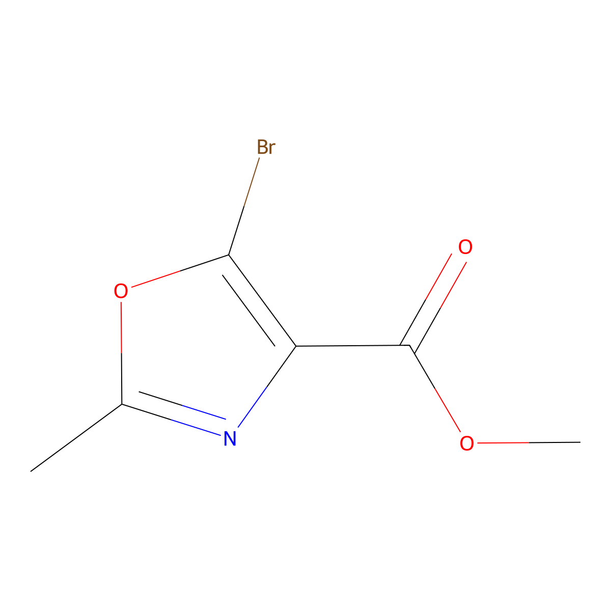 Methyl 5-bromo-2-methyl-1,3-oxazole-4-carboxylate molecular structure, CAS 1935479-67-6