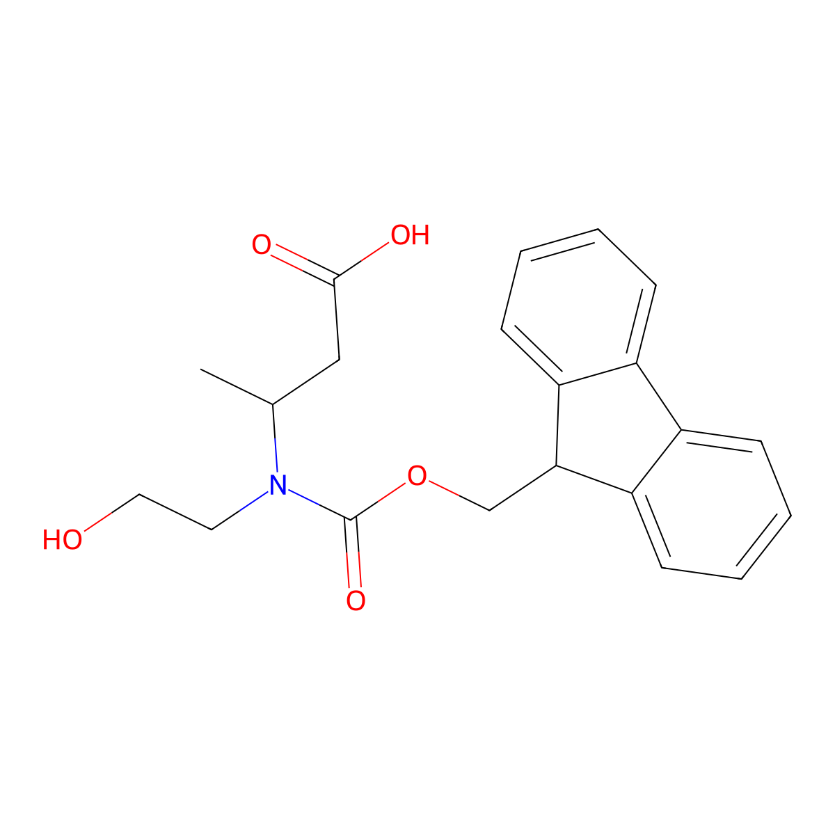 3-({[(9H-fluoren-9-yl)methoxy]carbonyl}(2-hydroxyethyl)amino)butanoic acid molecular structure, CAS 1935480-48-0