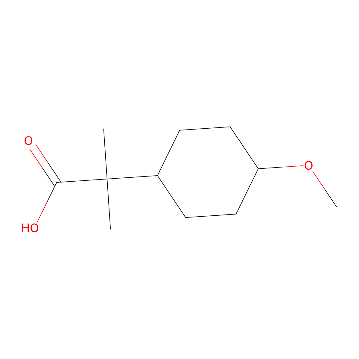 2-(4-Methoxycyclohexyl)-2-methylpropanoic acid molecular structure, CAS 1935487-65-2