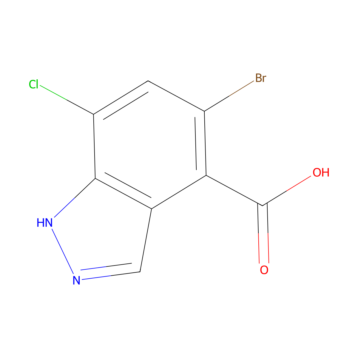 5-bromo-7-chloro-1H-indazole-4-carboxylic acid molecular structure, CAS 1935488-34-8