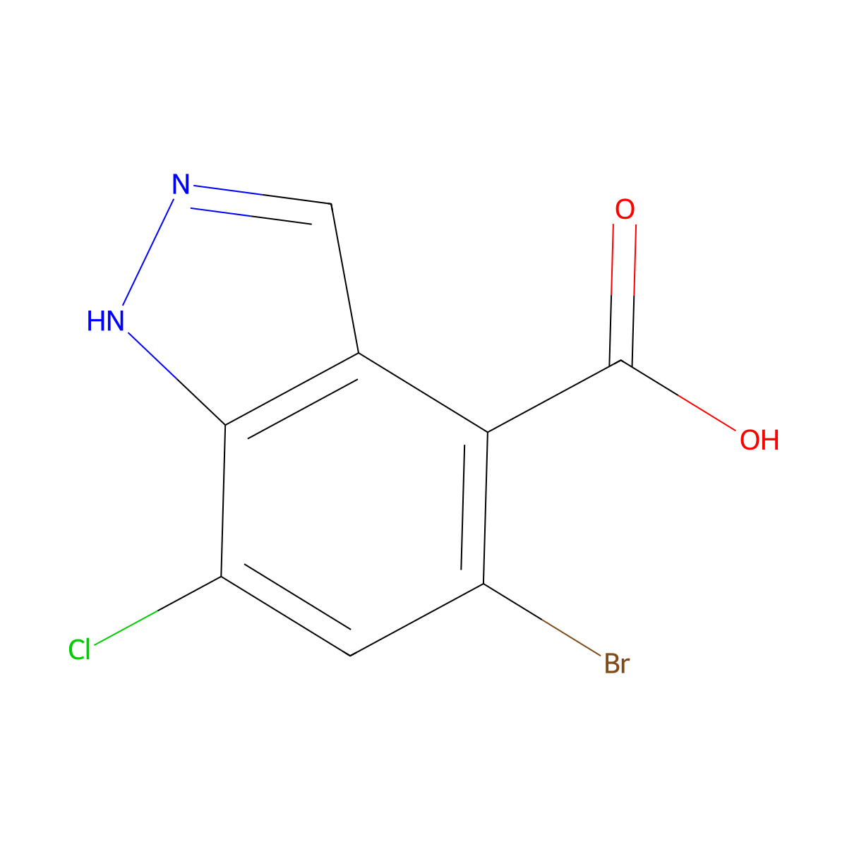 5-bromo-7-chloro-1H-indazole-4-carboxylic acid molecular structure, CAS 1935488-34-8
