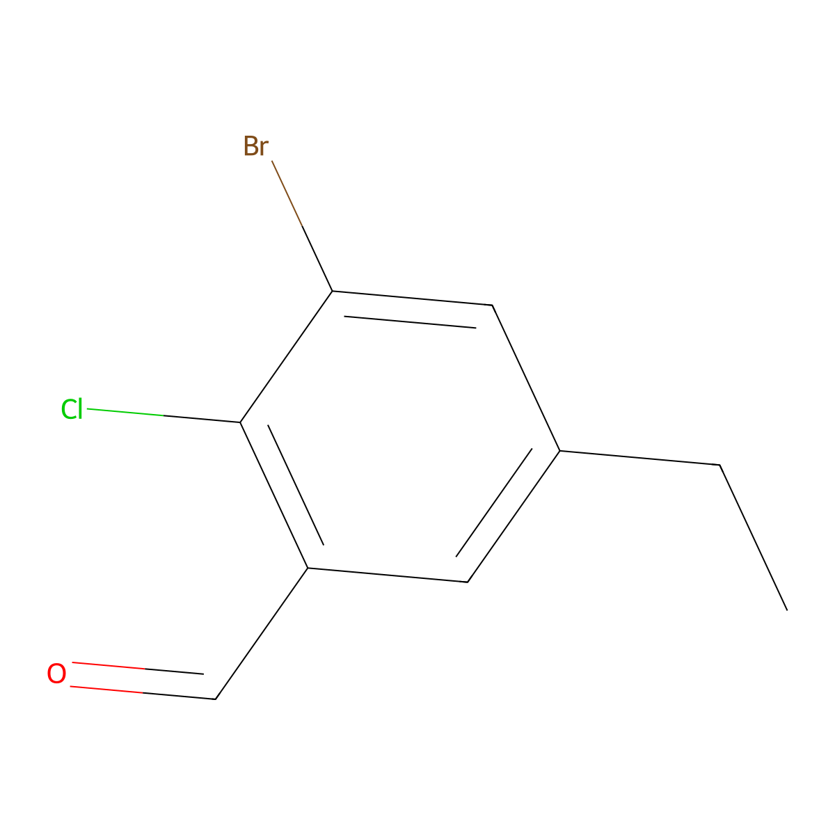 3-Bromo-2-chloro-5-ethylbenzaldehyde molecular structure, CAS 1935490-41-7