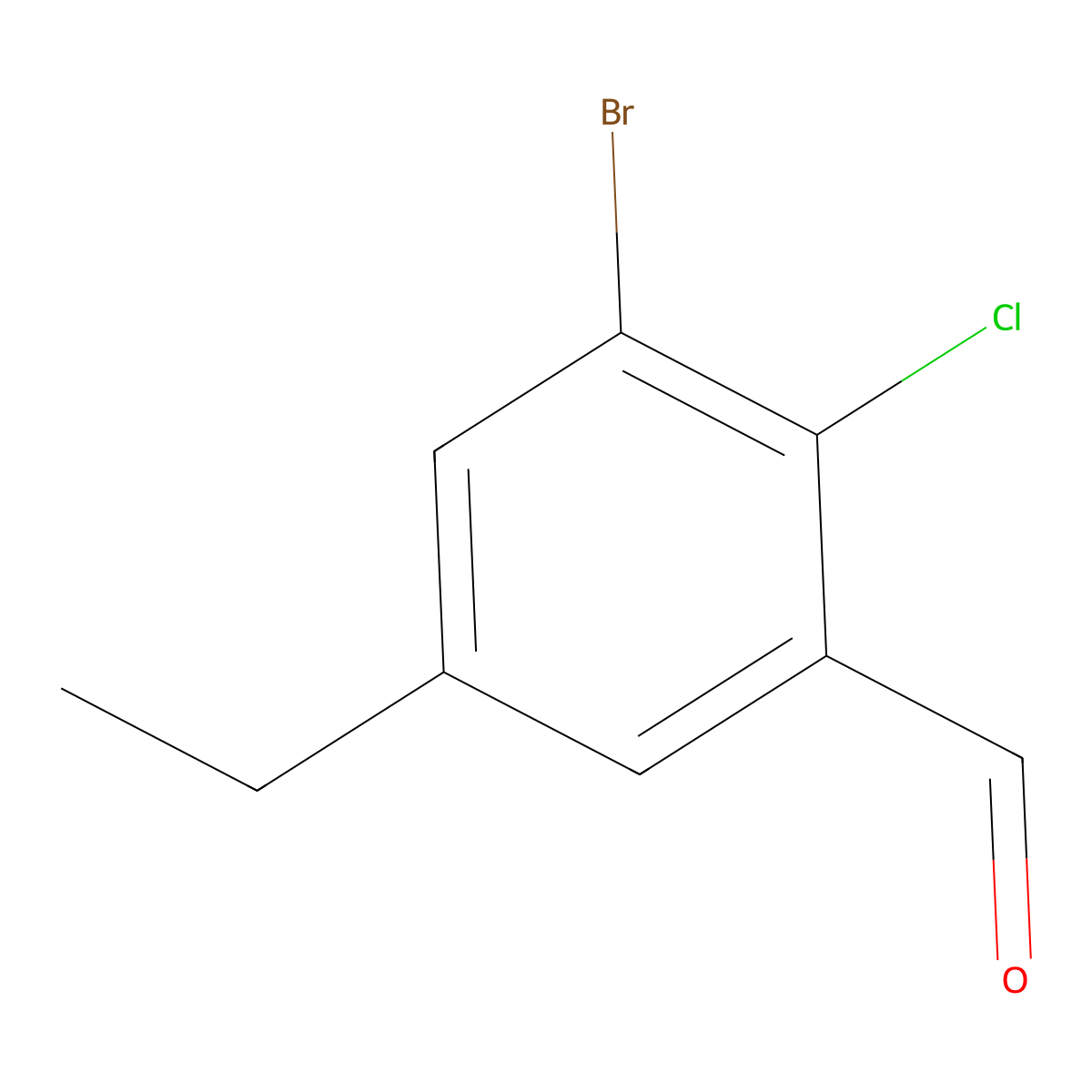 3-Bromo-2-chloro-5-ethylbenzaldehyde molecular structure, CAS 1935490-41-7