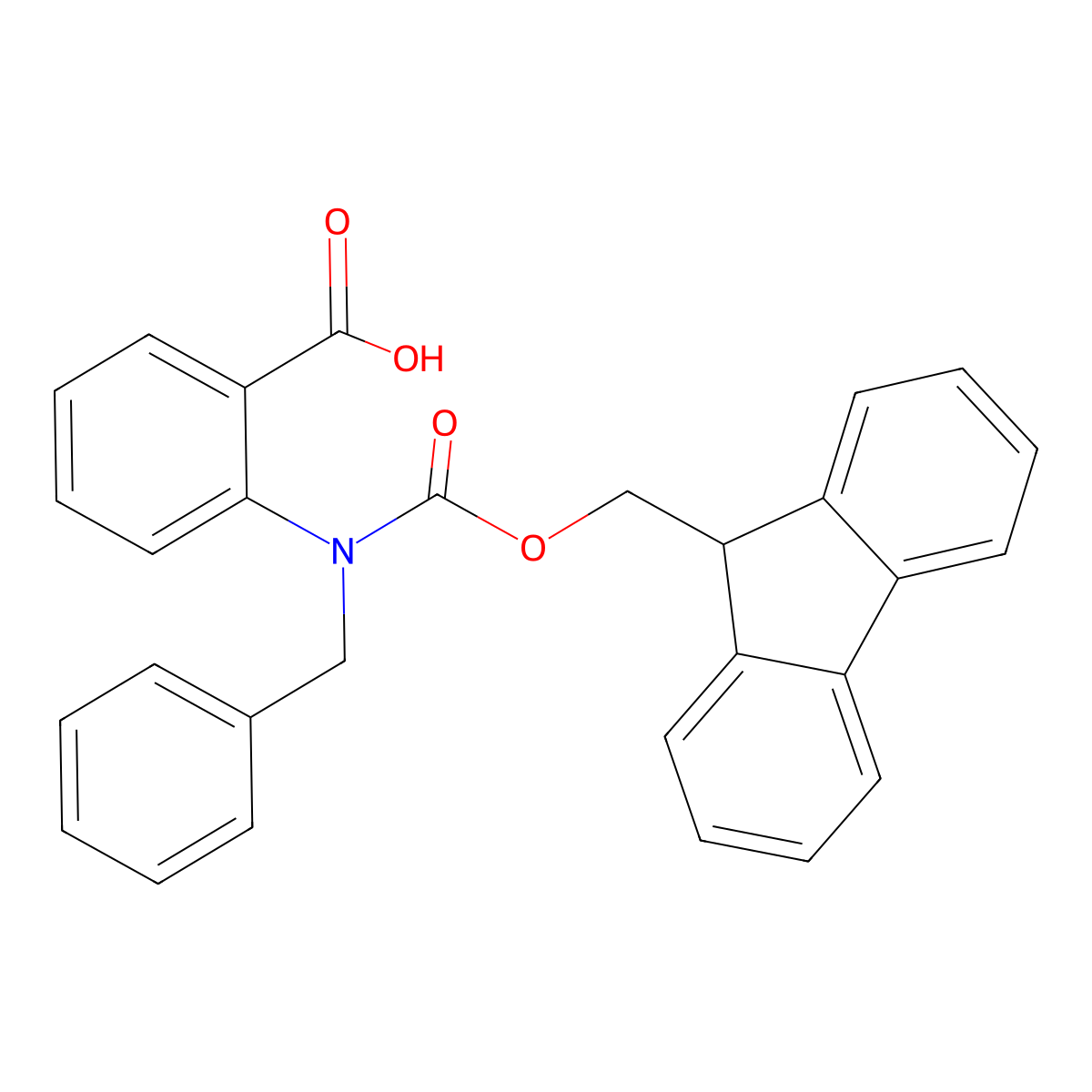 2-[benzyl({[(9H-fluoren-9-yl)methoxy]carbonyl})amino]benzoic acid molecular structure, CAS 1935497-96-3