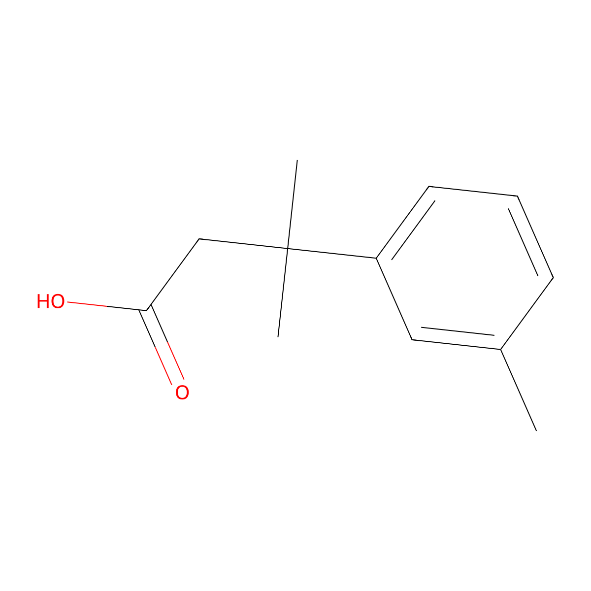 3-Methyl-3-m-tolylbutanoic acid molecular structure, CAS 19355-31-8