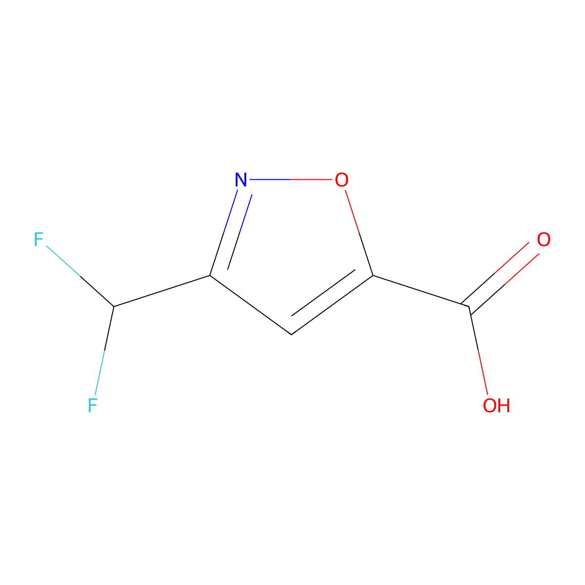 3-(Difluoromethyl)-1,2-oxazole-5-carboxylic acid molecular structure, CAS 1935503-24-4