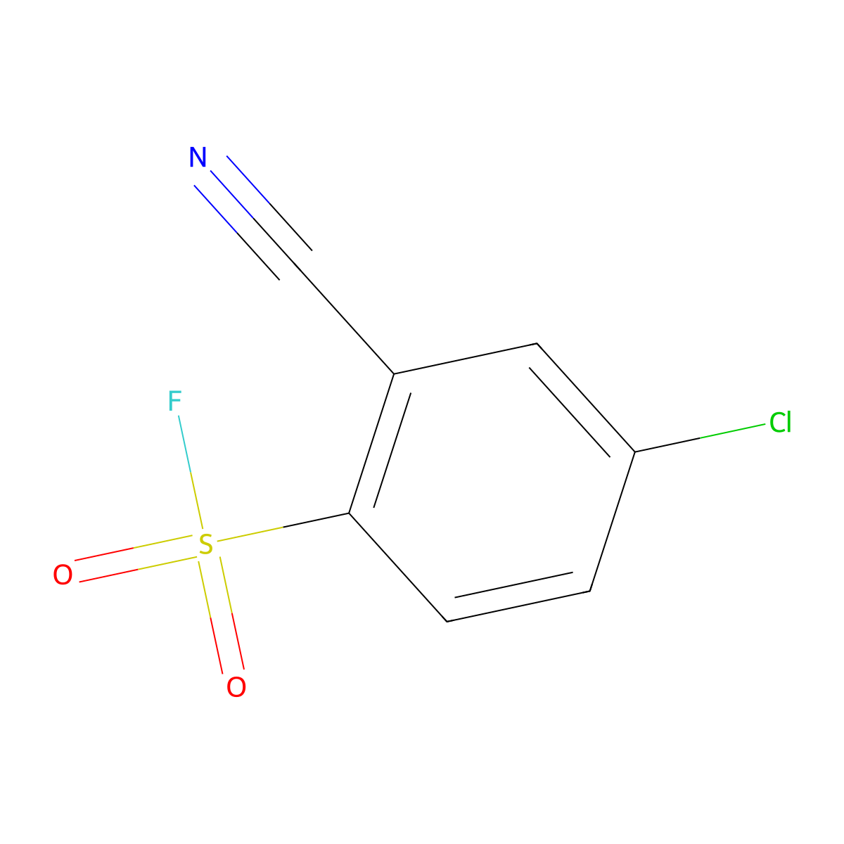 4-Chloro-2-cyanobenzene-1-sulfonyl fluoride molecular structure, CAS 1935505-23-9