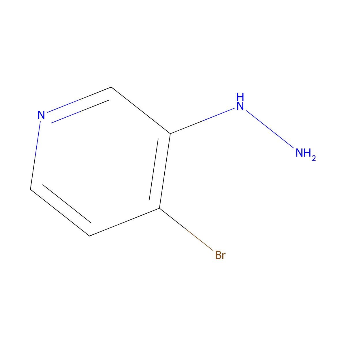 4-Bromo-3-hydrazinylpyridine molecular structure, CAS 1935506-22-1