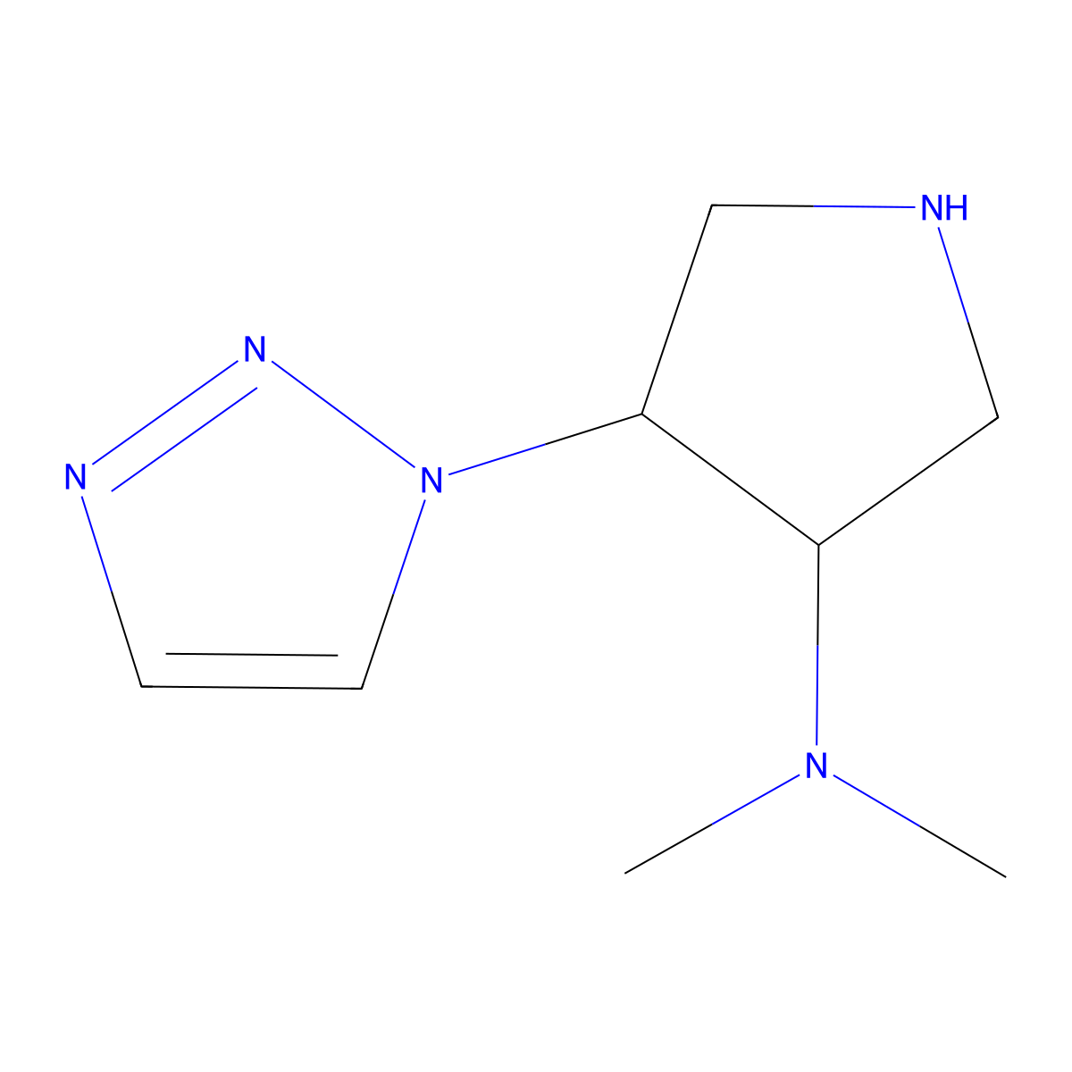 N,N-Dimethyl-4-(1H-1,2,3-triazol-1-yl)pyrrolidin-3-amine molecular structure, CAS 1935509-35-5
