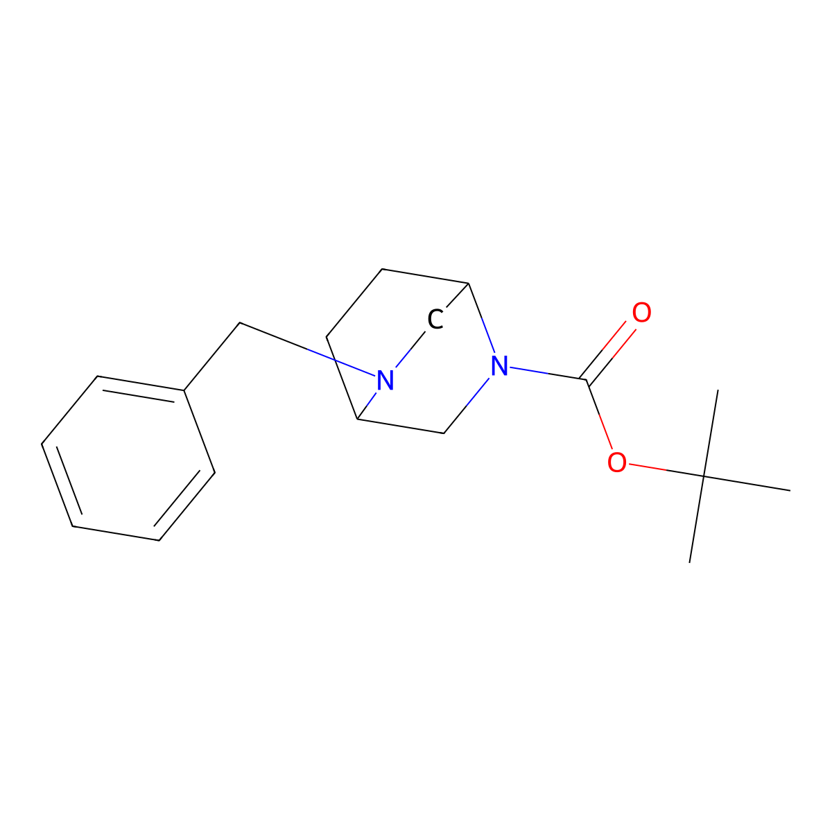 Tert-butyl 5-benzyl-2,5-diazabicyclo[2.2.2]octane-2-carboxylate molecular structure, CAS 1935512-81-4