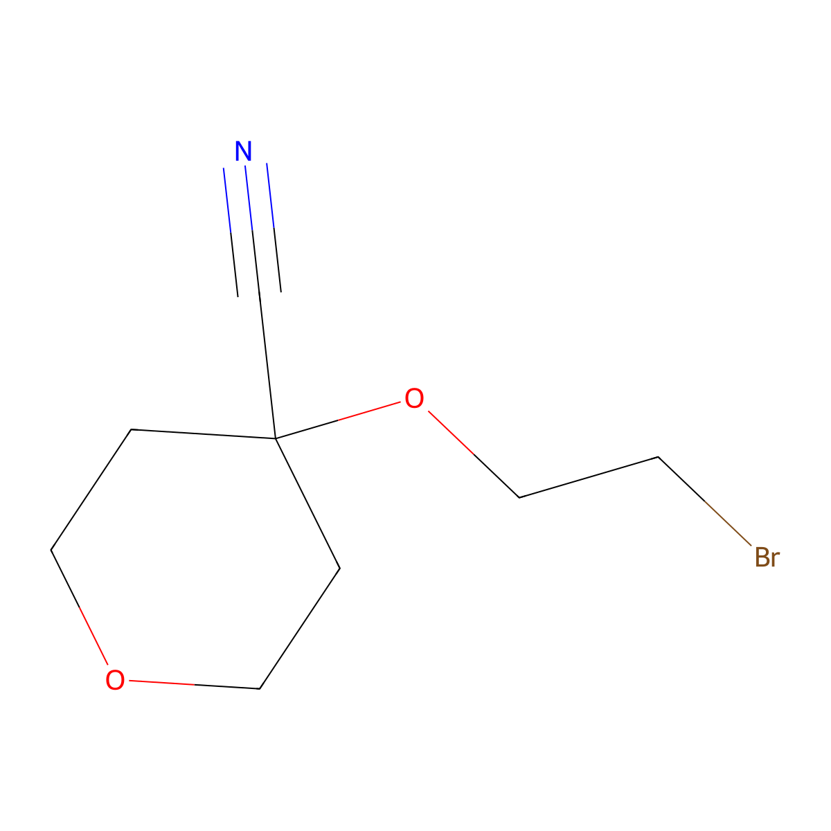 4-(2-Bromoethoxy)oxane-4-carbonitrile molecular structure, CAS 1935513-35-1