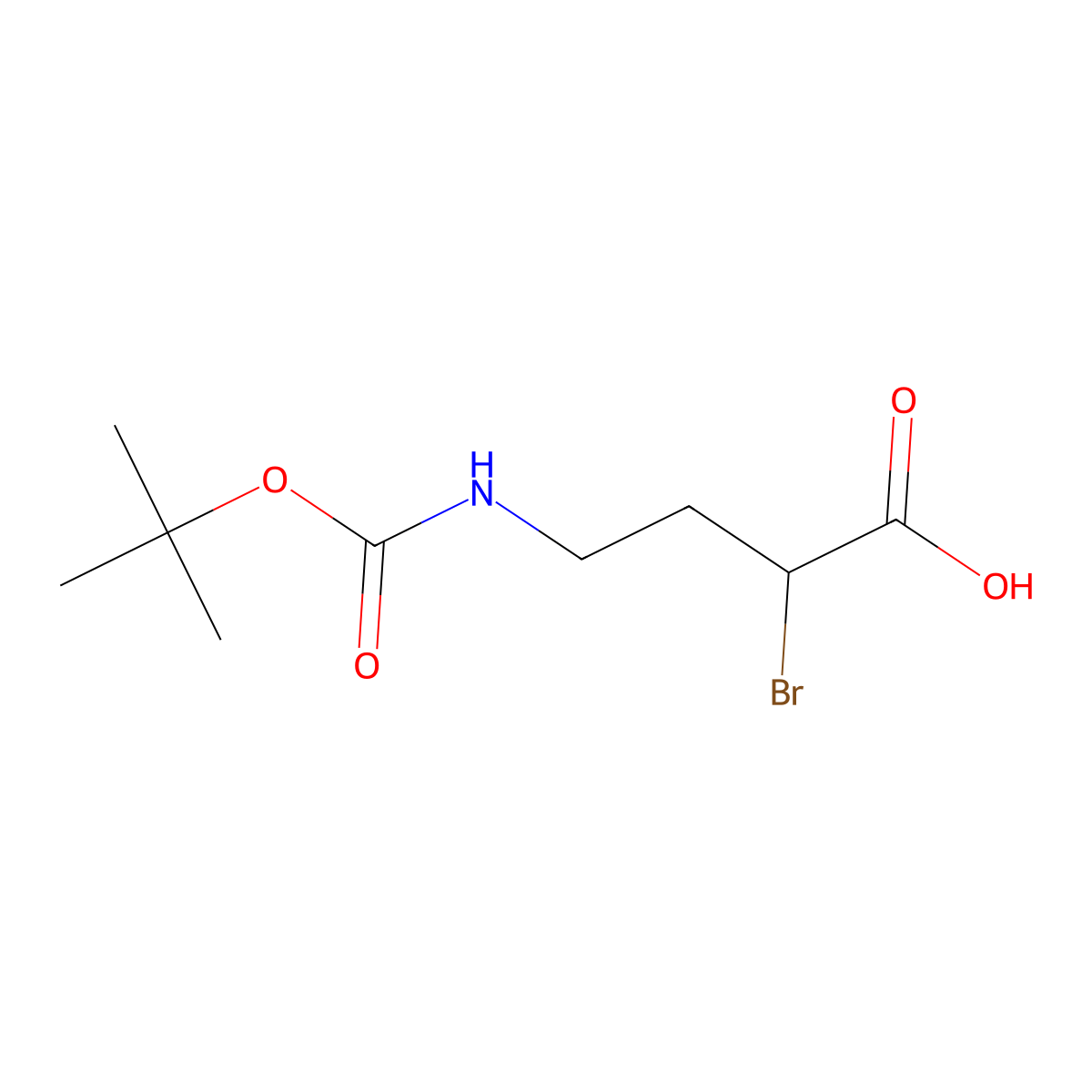 2-Bromo-4-{[(tert-butoxy)carbonyl]amino}butanoic acid molecular structure, CAS 1935515-29-9