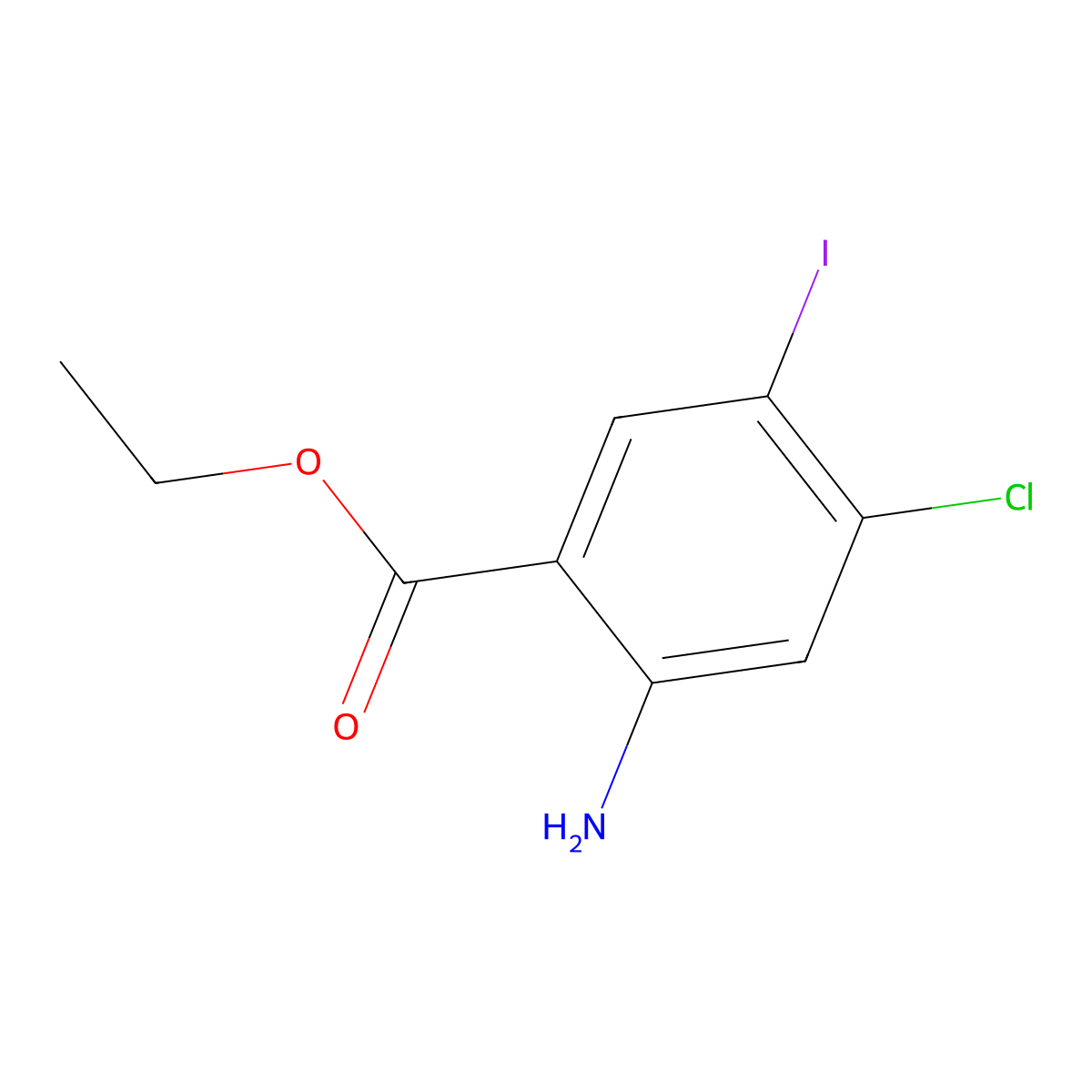 Ethyl 2-amino-4-chloro-5-iodobenzoate molecular structure, CAS 1935516-05-4