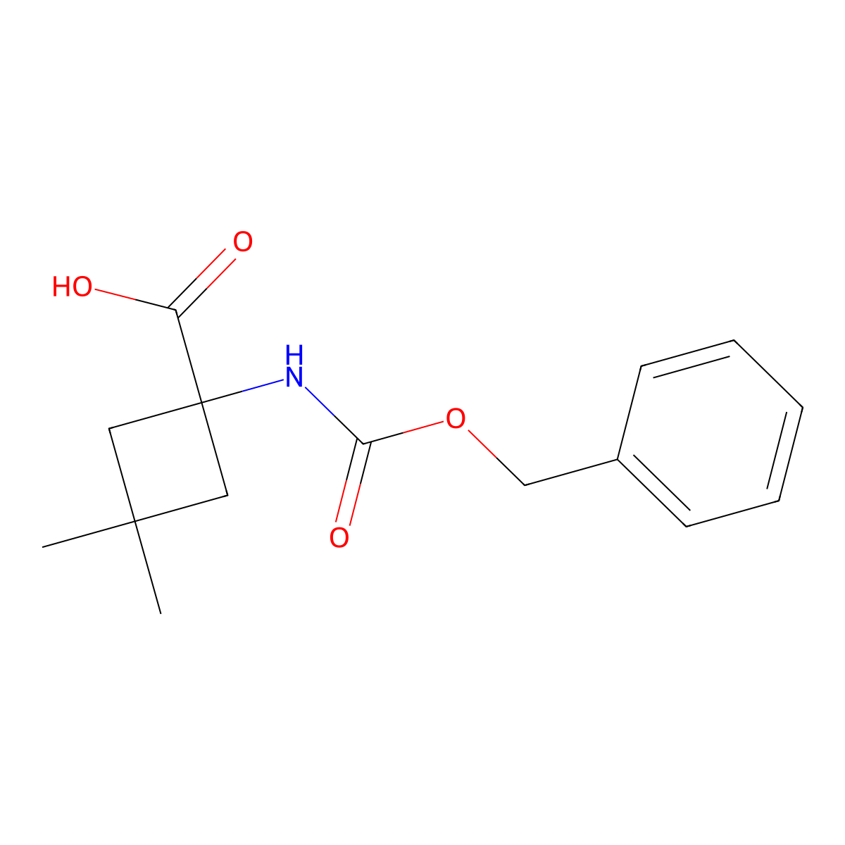 1-{[(Benzyloxy)carbonyl]amino}-3,3-dimethylcyclobutane-1-carboxylic acid molecular structure, CAS 1935520-14-1