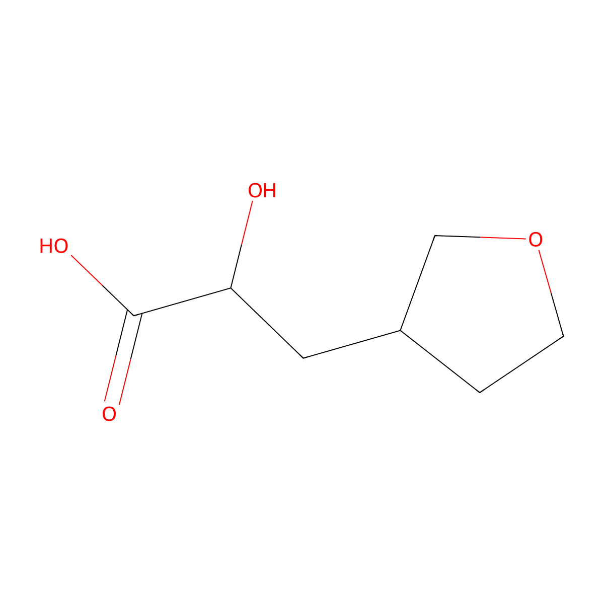 2-Hydroxy-3-(oxolan-3-yl)propanoic acid molecular structure, CAS 1935521-59-7