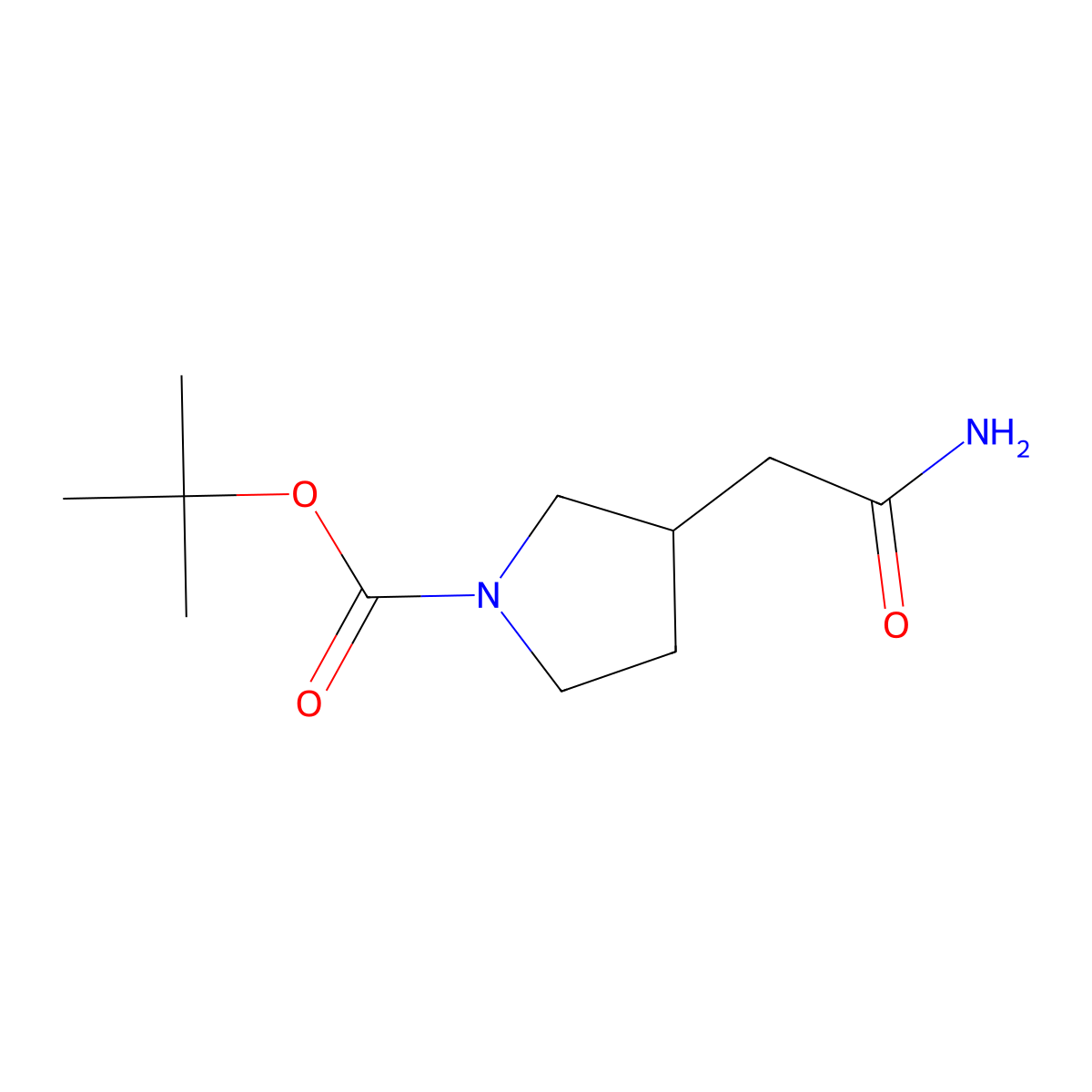 Tert-butyl 3-(2-amino-2-oxoethyl)pyrrolidine-1-carboxylate molecular structure, CAS 1935522-63-6