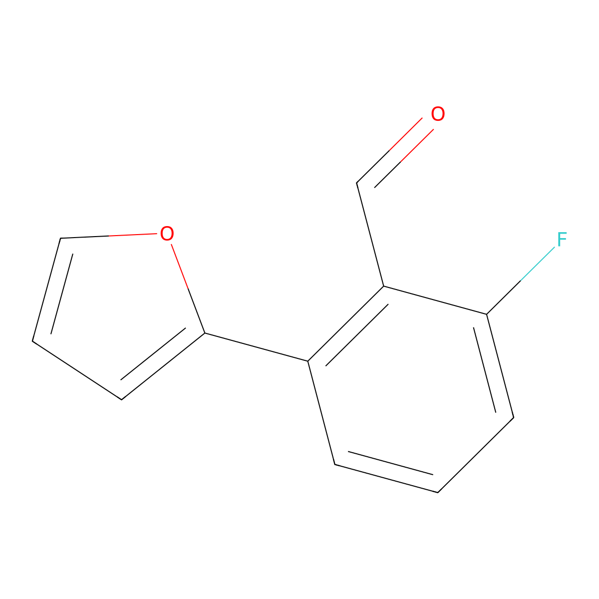 2-Fluoro-6-(2-furanyl)benzaldehyde molecular structure, CAS 1935525-01-1