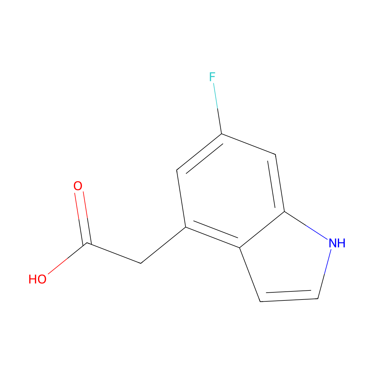 2-(6-fluoro-1H-indol-4-yl)acetic acid molecular structure, CAS 1935526-75-2