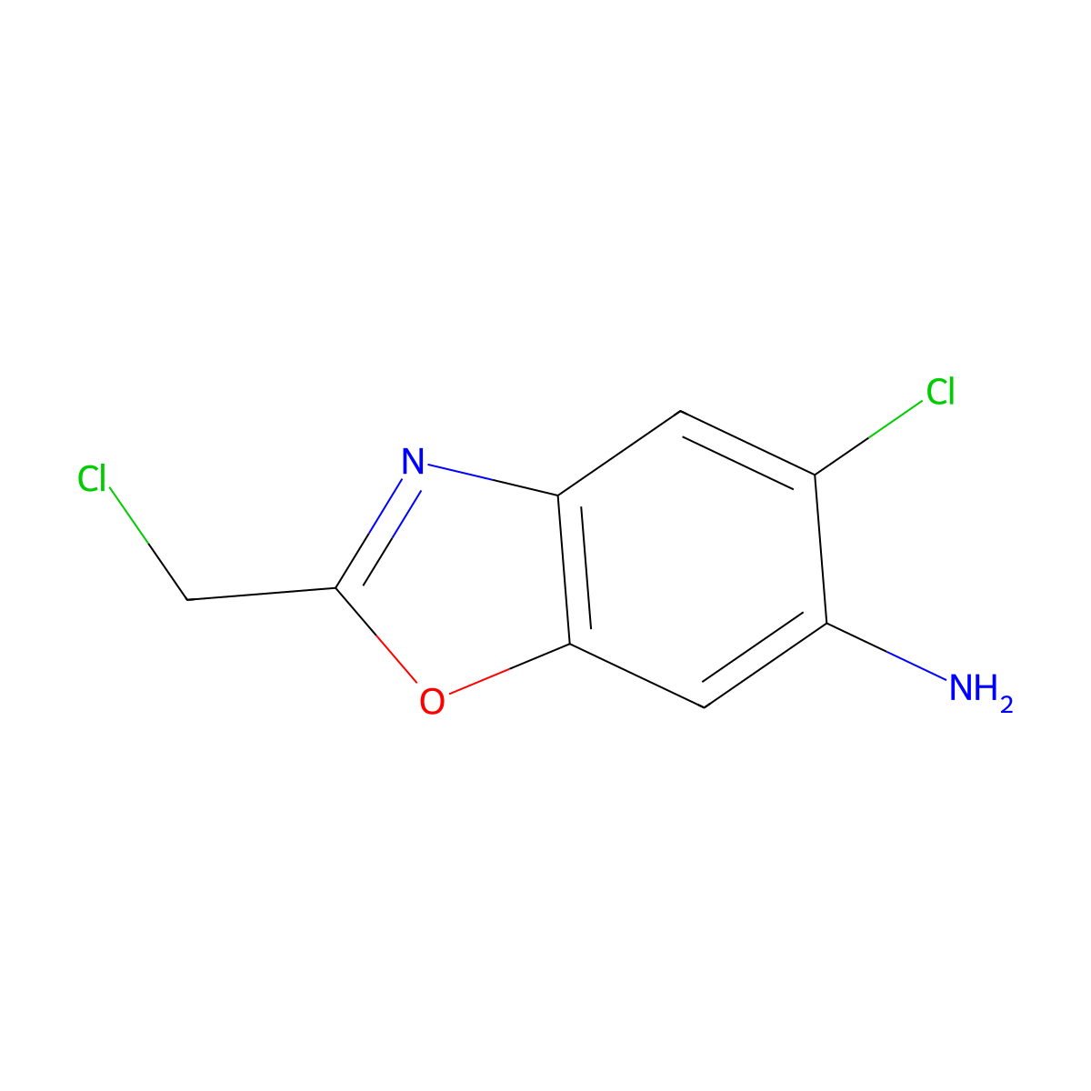 5-Chloro-2-chloromethyl-benzooxazol-6-ylamine molecular structure, CAS 1935533-73-5