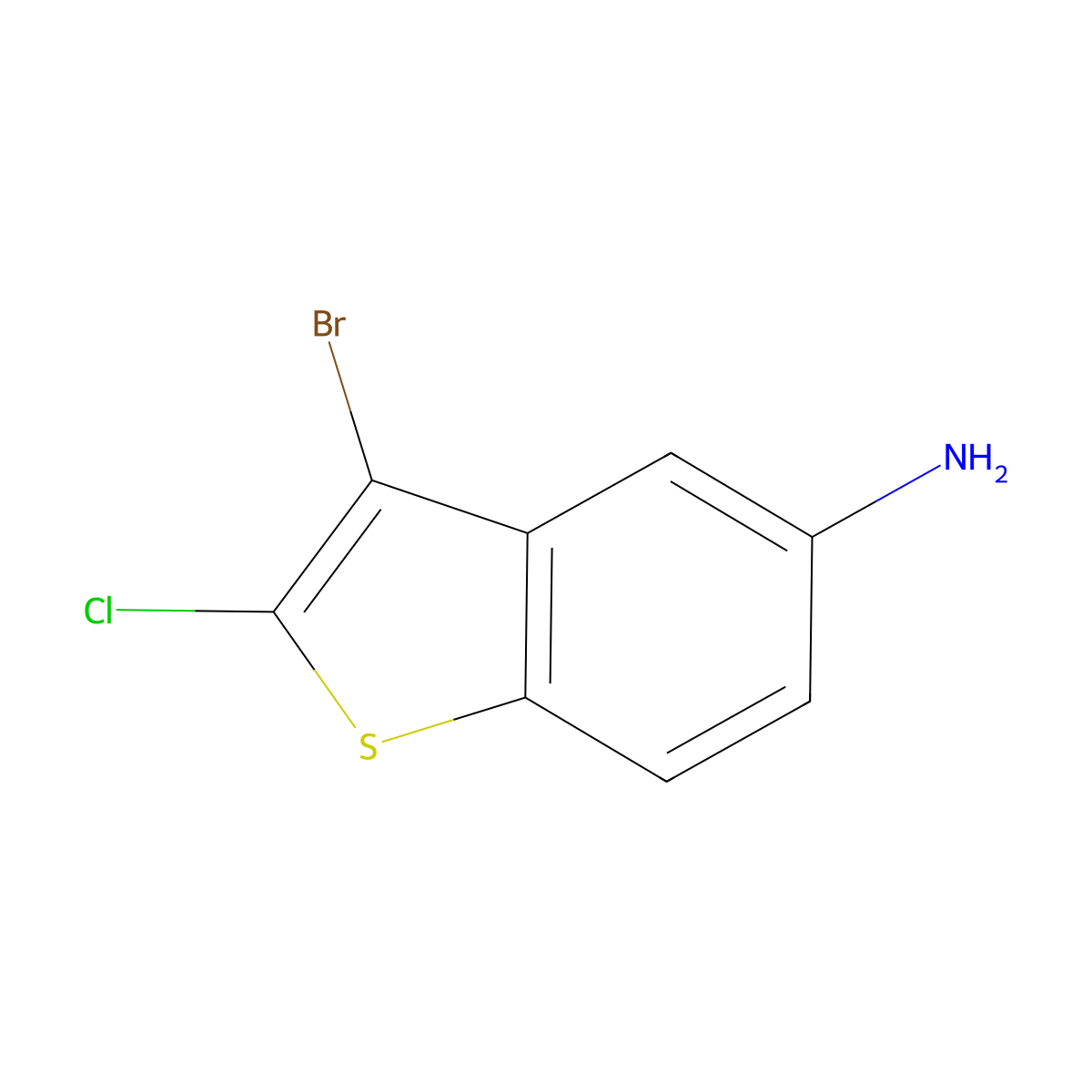 3-Bromo-2-chlorobenzo[b]thiophen-5-amine molecular structure, CAS 1935534-79-4