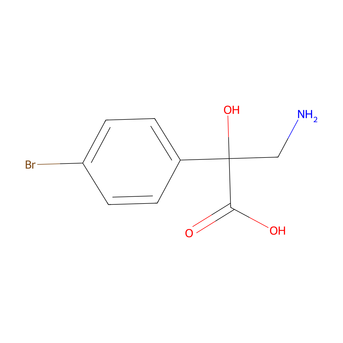 3-Amino-2-(4-bromophenyl)-2-hydroxypropanoic acid molecular structure, CAS 1935540-50-3