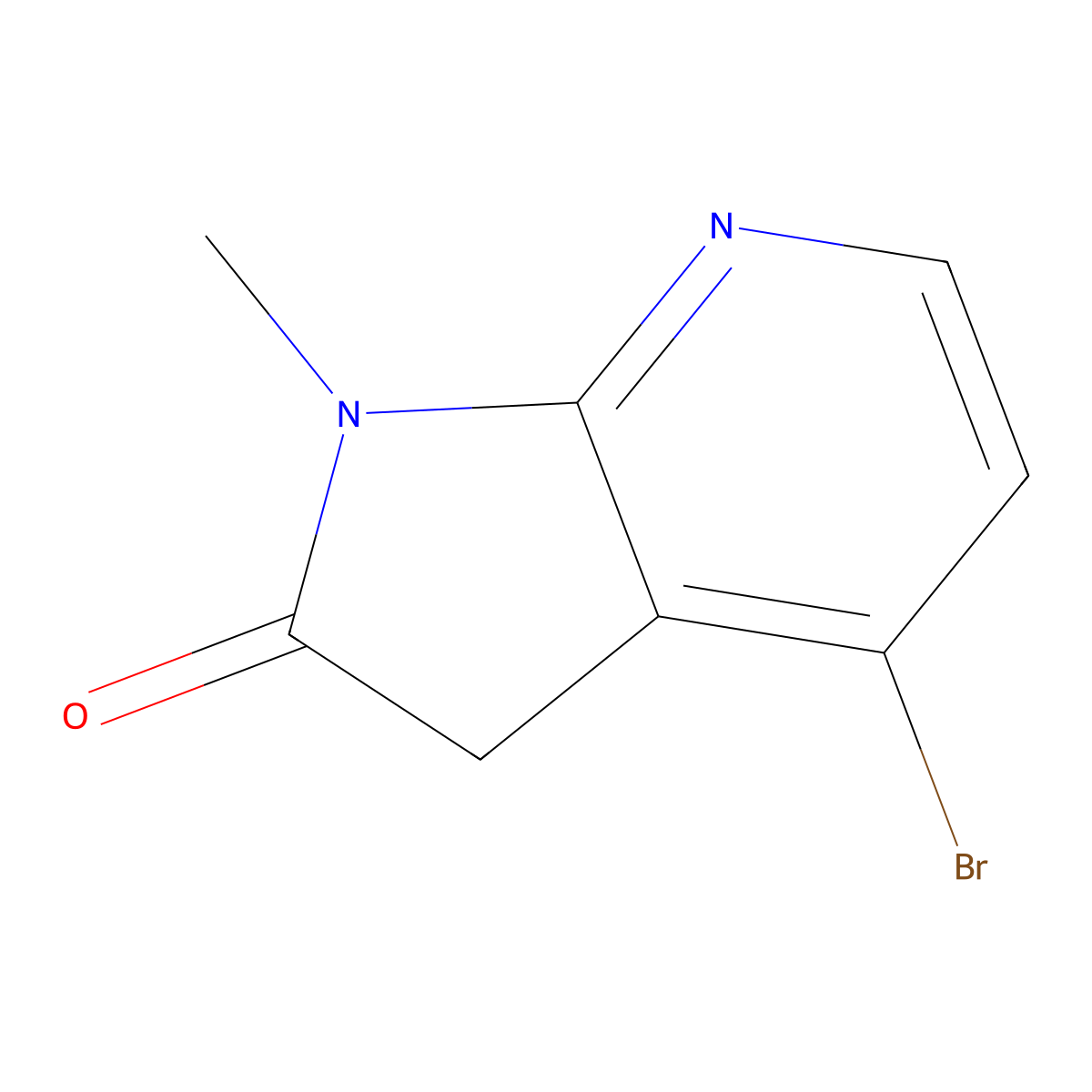 4-Bromo-1-methyl-1H-pyrrolo[2,3-b]pyridin-2(3H)-one molecular structure, CAS 1935541-85-7