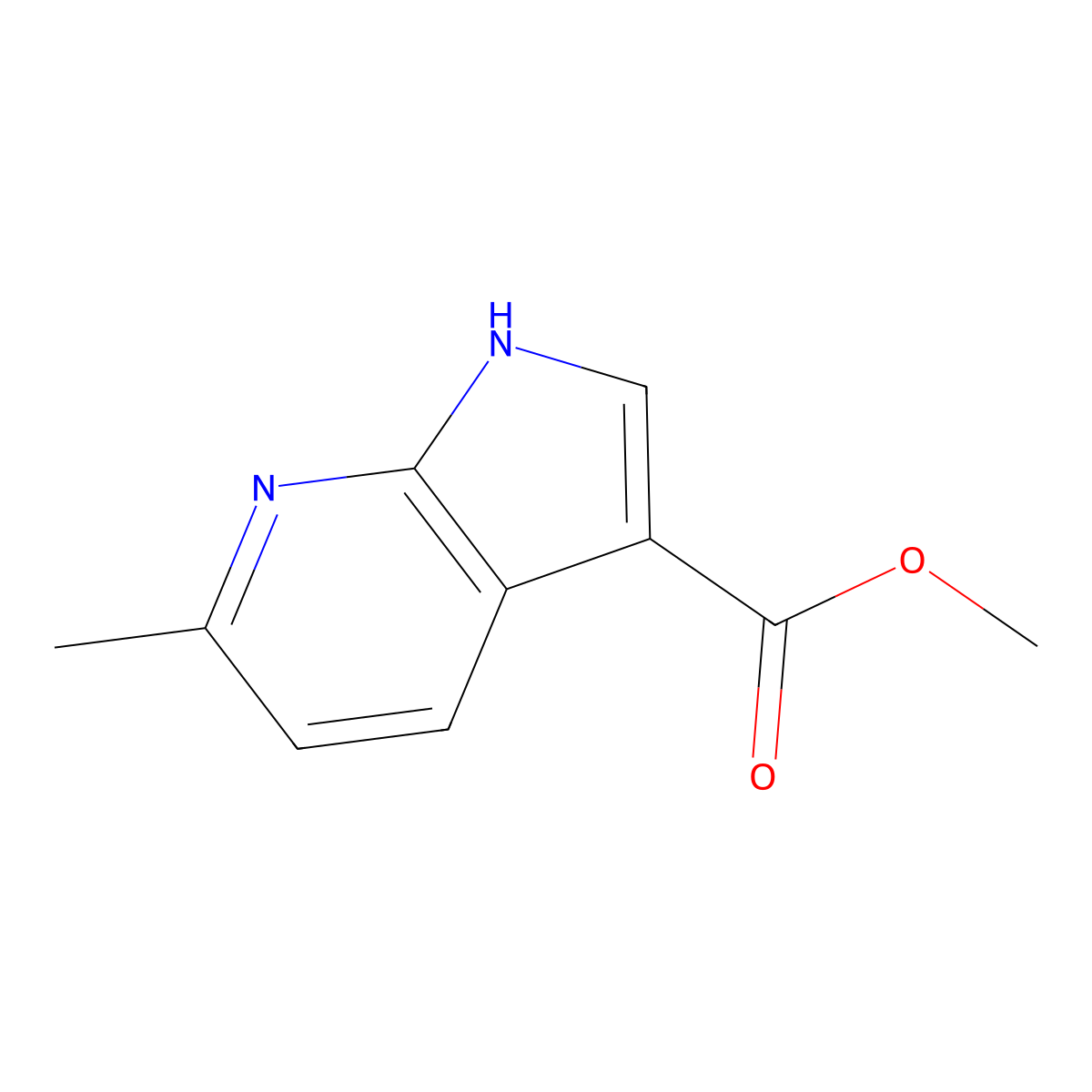 Methyl 6-methyl-1H-pyrrolo[2,3-B]pyridine-3-carboxylate molecular structure, CAS 1935542-29-2