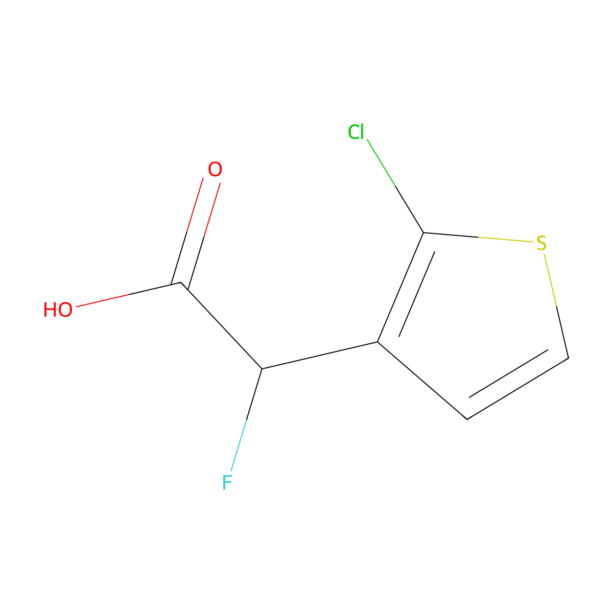 2-(2-Chlorothiophen-3-yl)-2-fluoroacetic acid molecular structure, CAS 1935550-42-7