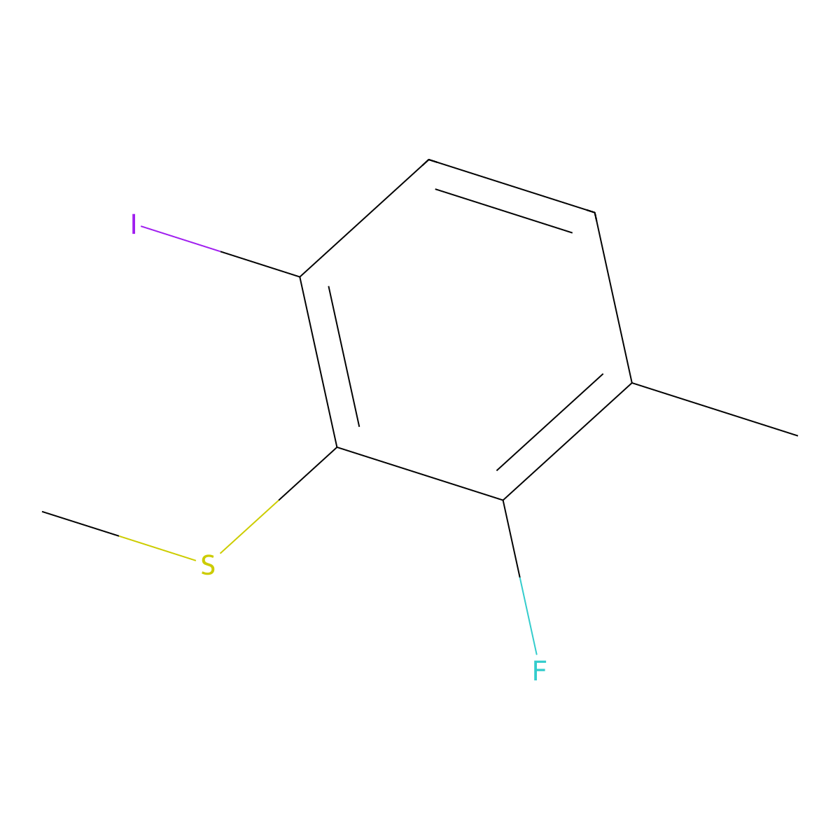 (2-Fluoro-6-iodo-3-methylphenyl)(methyl)sulfane molecular structure, CAS 1935558-18-1