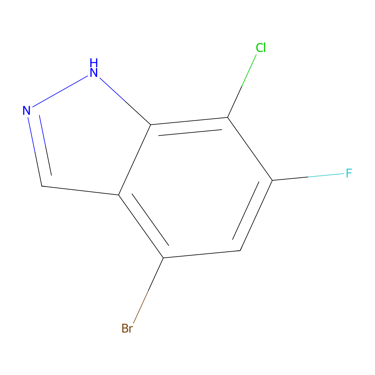 4-Bromo-7-chloro-6-fluoro-1H-indazole molecular structure, CAS 1935558-98-7