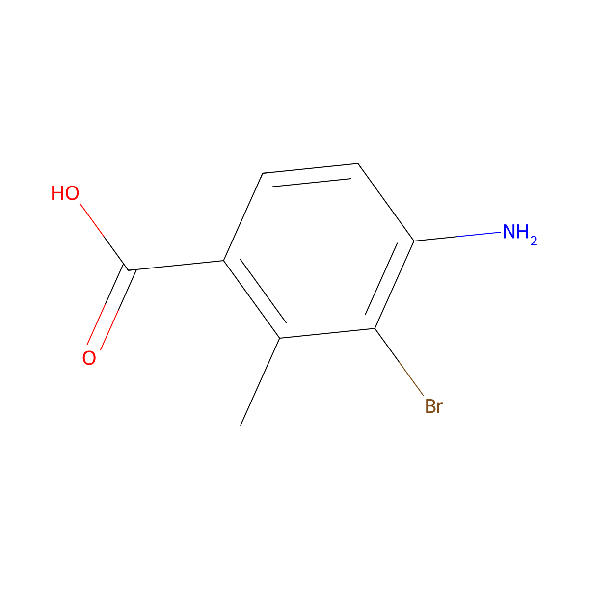 4-Amino-3-bromo-2-methylbenzoic acid molecular structure, CAS 1935560-83-0