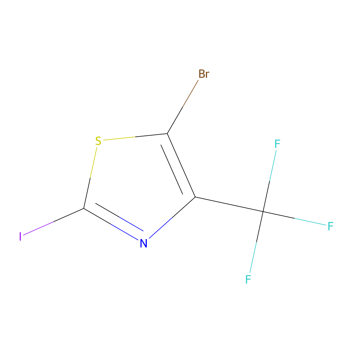 5-Bromo-2-iodo-4-(trifluoromethyl)-1,3-thiazole molecular structure, CAS 1935561-34-4