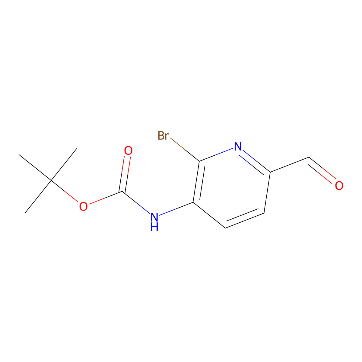 tert-butyl N-(2-bromo-6-formylpyridin-3-yl)carbamate molecular structure, CAS 1935561-68-4
