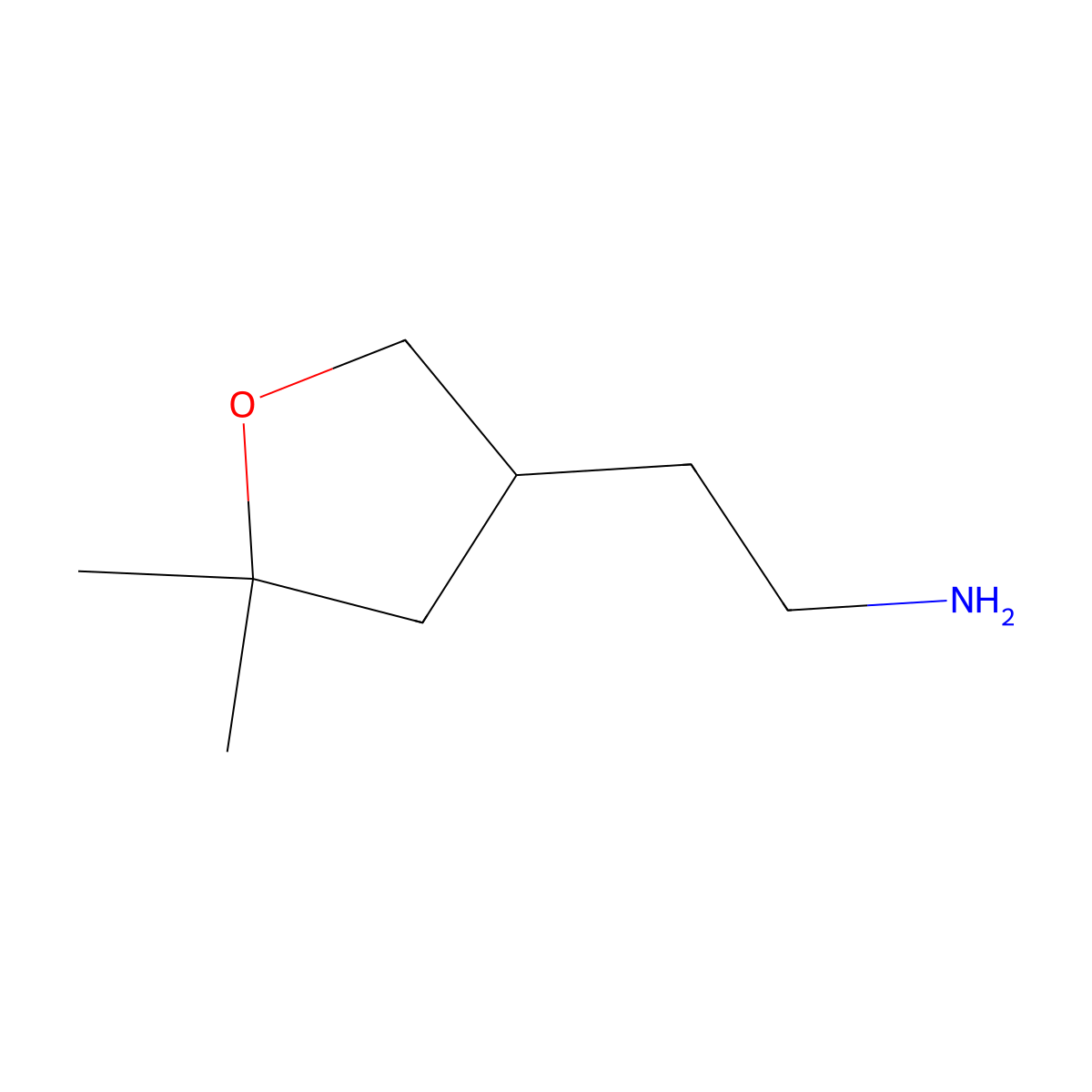 2-(5,5-Dimethyloxolan-3-yl)ethan-1-amine molecular structure, CAS 1935561-83-3