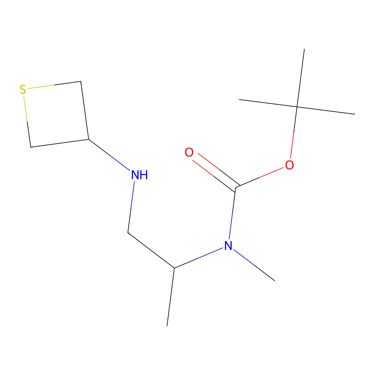 tert-Butyl methyl(1-(thietan-3-ylamino)propan-2-yl)carbamate molecular structure, CAS 1935563-26-0