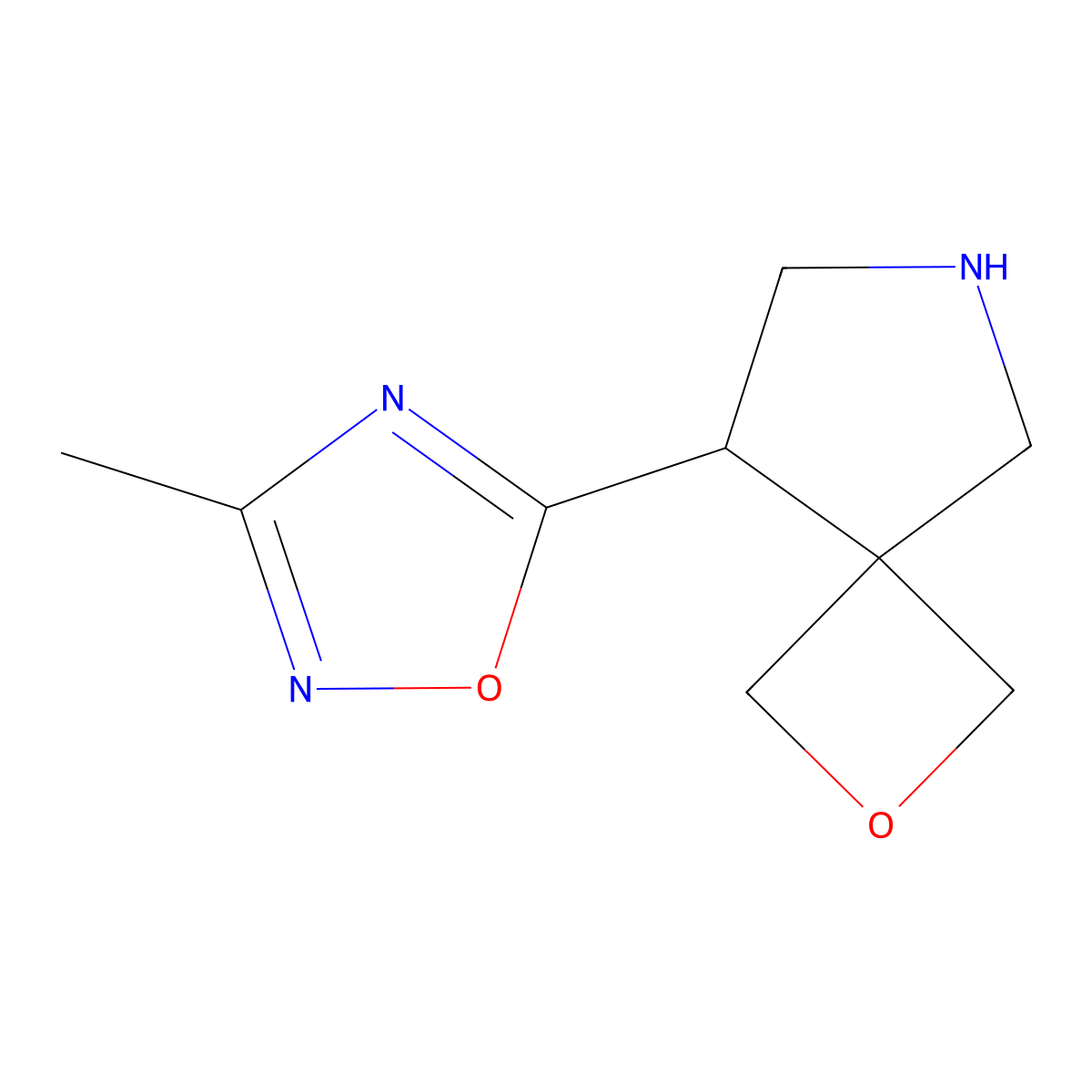 8-(3-Methyl-1,2,4-oxadiazol-5-yl)-2-oxa-6-azaspiro[3.4]octane molecular structure, CAS 1935578-53-2