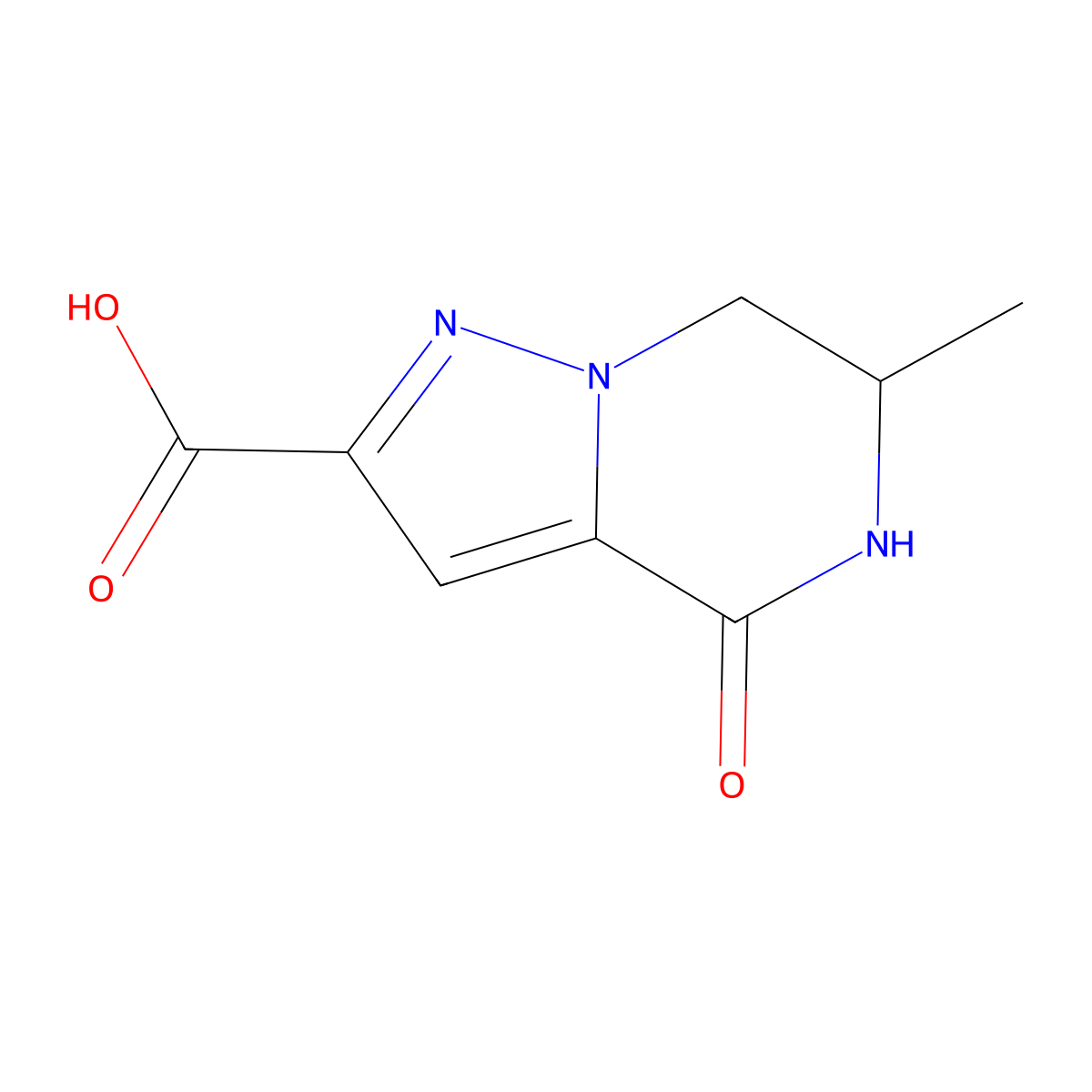 6-methyl-4-oxo-4H,5H,6H,7H-pyrazolo(1,5-a)pyrazine-2-carboxylic acid molecular structure, CAS 1935580-16-7