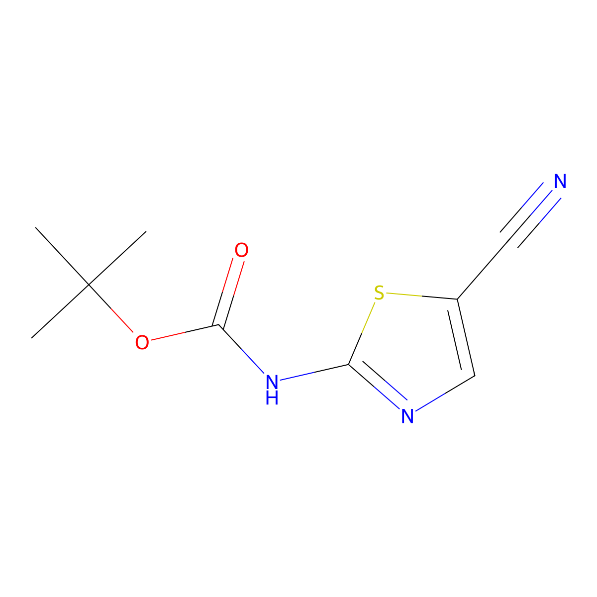 tert-Butyl (5-cyanothiazol-2-yl)carbamate molecular structure, CAS 1935581-34-2