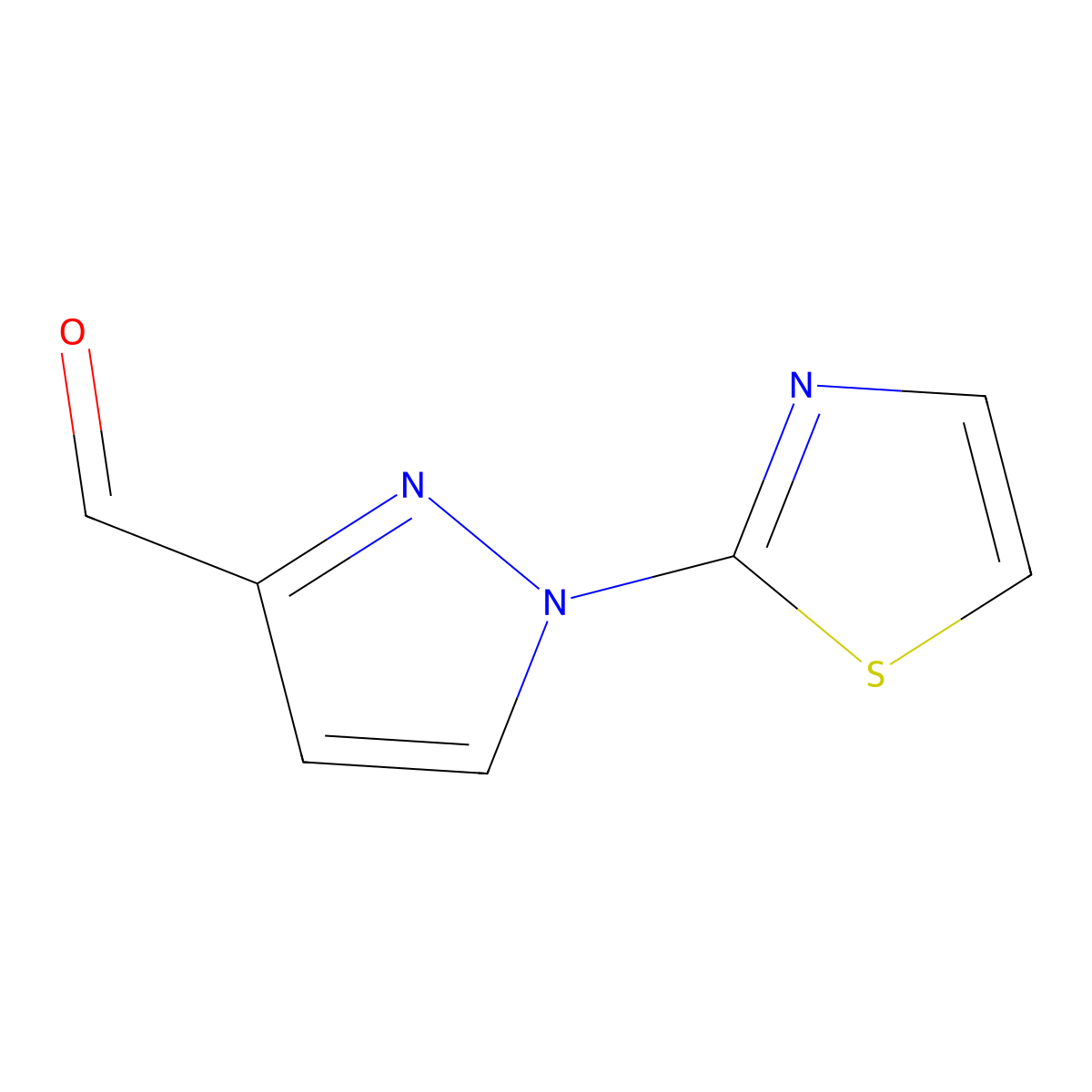 1-(Thiazol-2-yl)-1H-pyrazole-3-carbaldehyde molecular structure, CAS 1935581-78-4