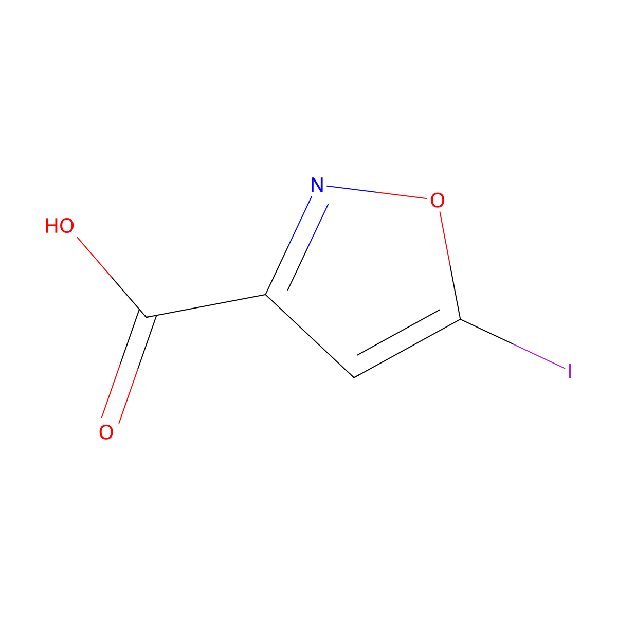 5-Iodo-1,2-oxazole-3-carboxylic acid molecular structure, CAS 1935586-77-8