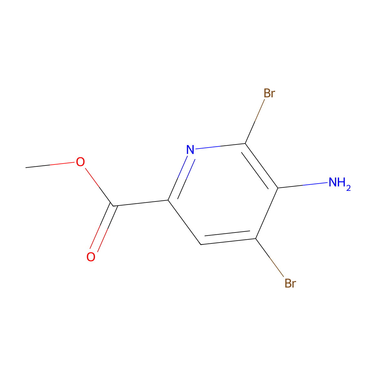 Methyl 5-amino-4,6-dibromopicolinate molecular structure, CAS 1935587-27-1