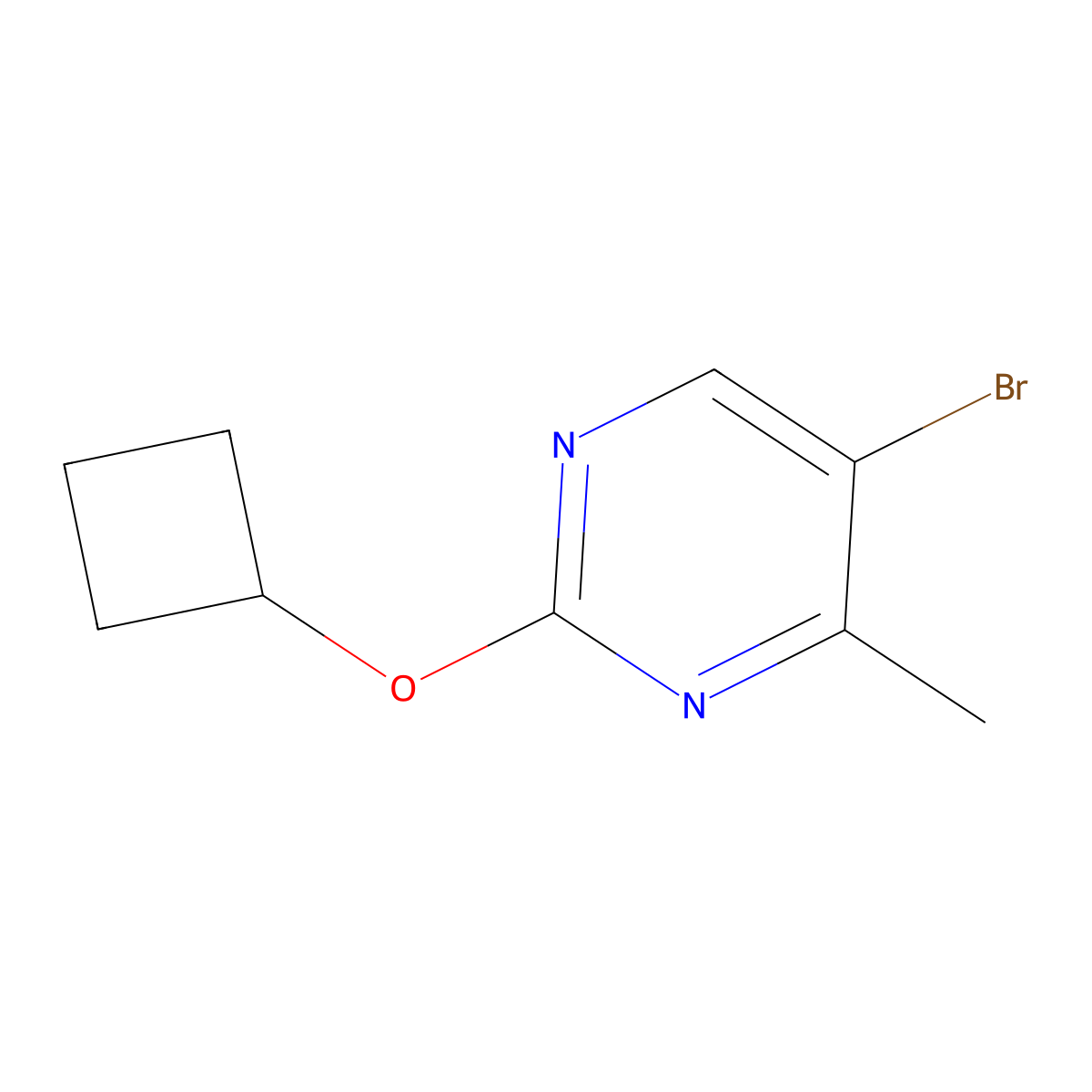 5-Bromo-2-cyclobutoxy-4-methyl-pyrimidine molecular structure, CAS 1935588-15-0