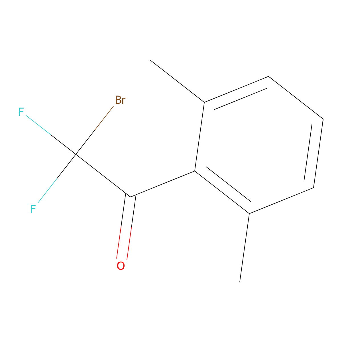2-Bromo-1-(2,6-dimethylphenyl)-2,2-difluoroethanone molecular structure, CAS 1935594-97-0