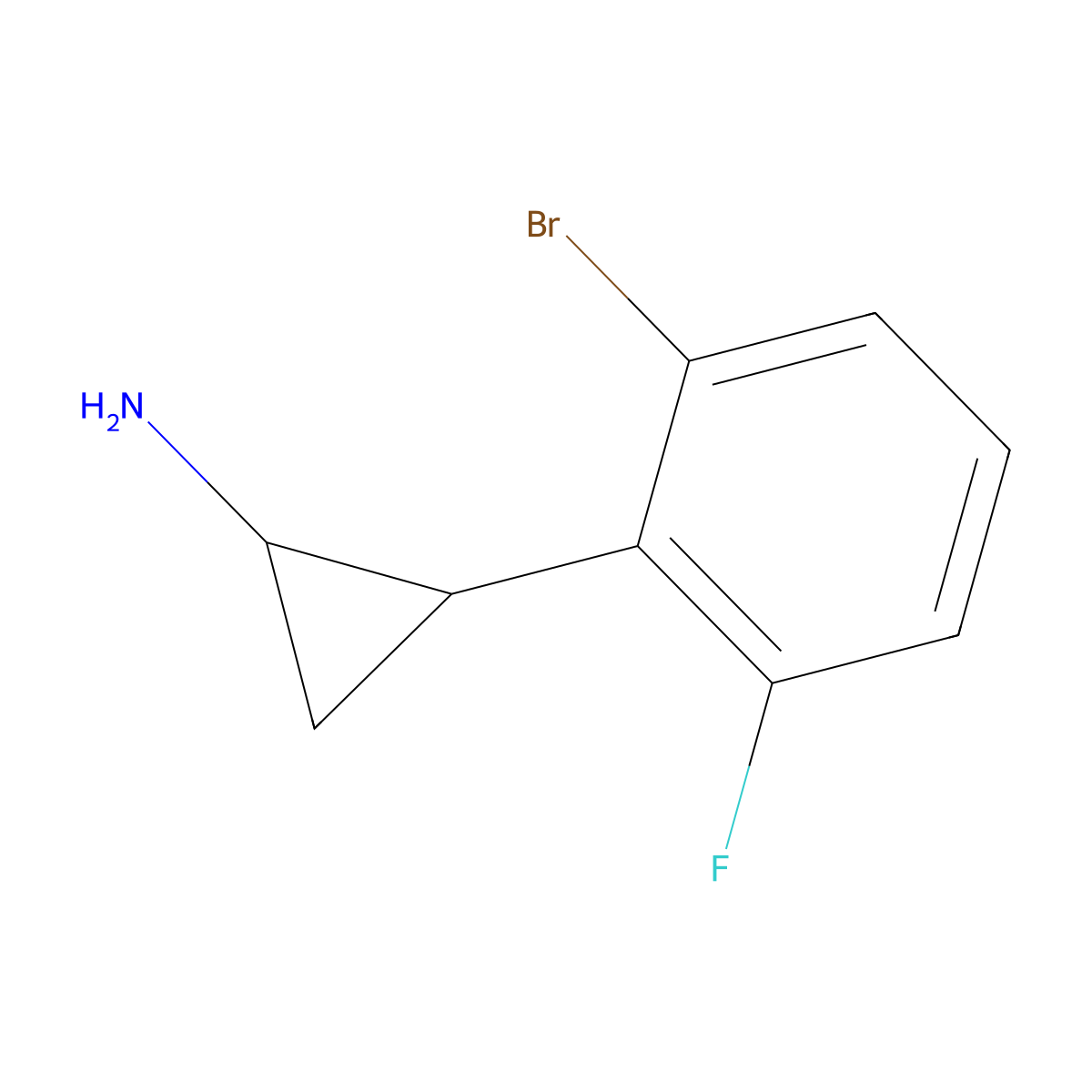 2-(2-Bromo-6-fluorophenyl)cyclopropan-1-amine molecular structure, CAS 1935596-62-5